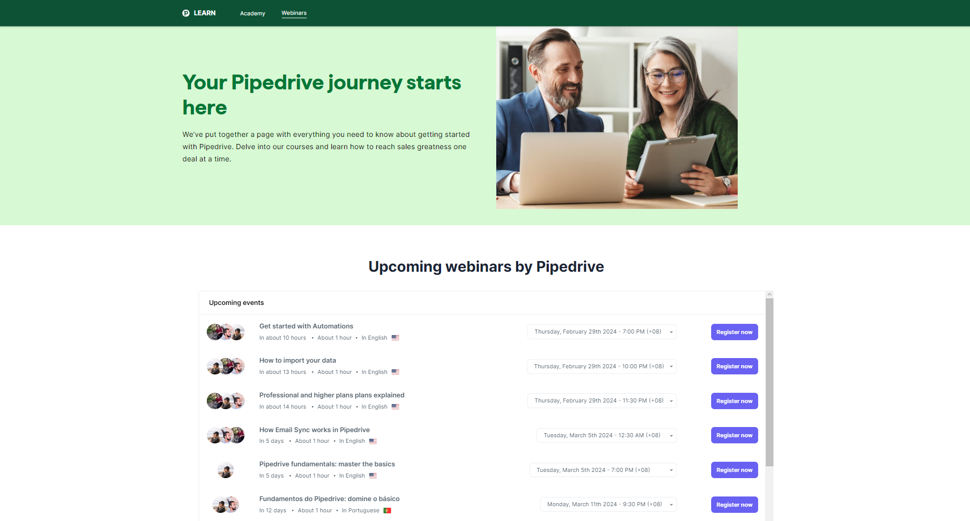 Pipedrive-webinars