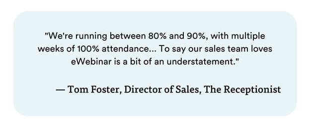 Quote from Tom Foster of The Receptionist