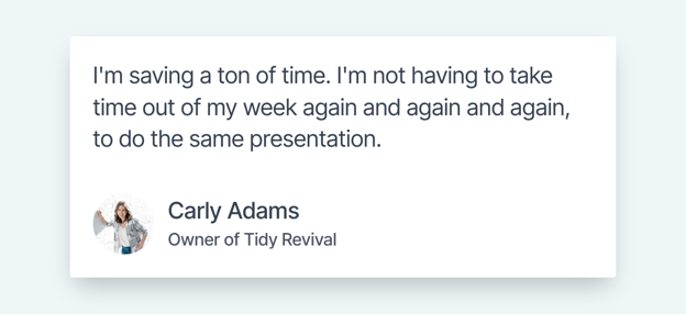 Review by Carly Adams on time saved