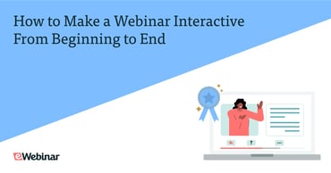 Woman hosting interactive automated webinar