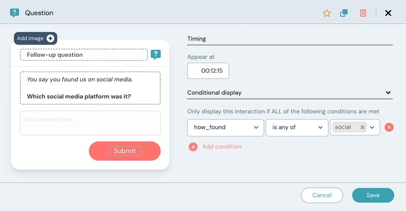 Conditional display logic