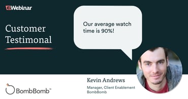 Kevin Andrews from BombBomb giving testimonial for eWebinar