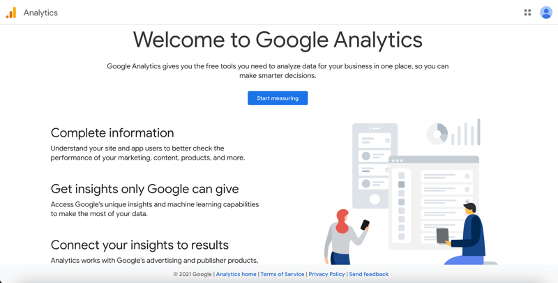 Google Analytics home page