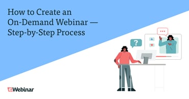 One woman watching and another presenting an on-demand webinar