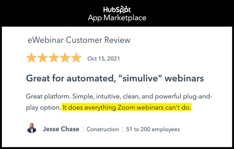 review from hubspot marketplace