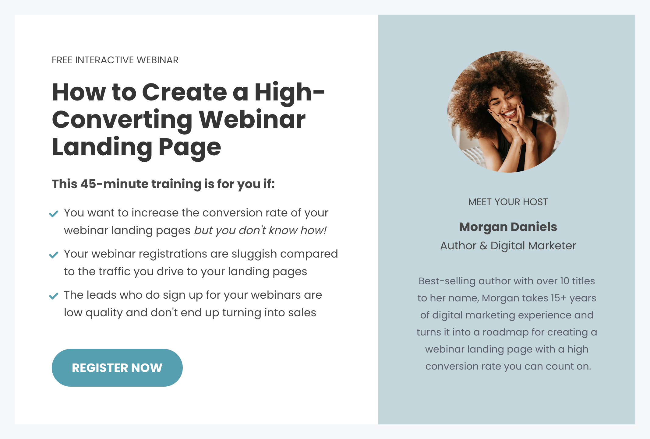 landing page hero section