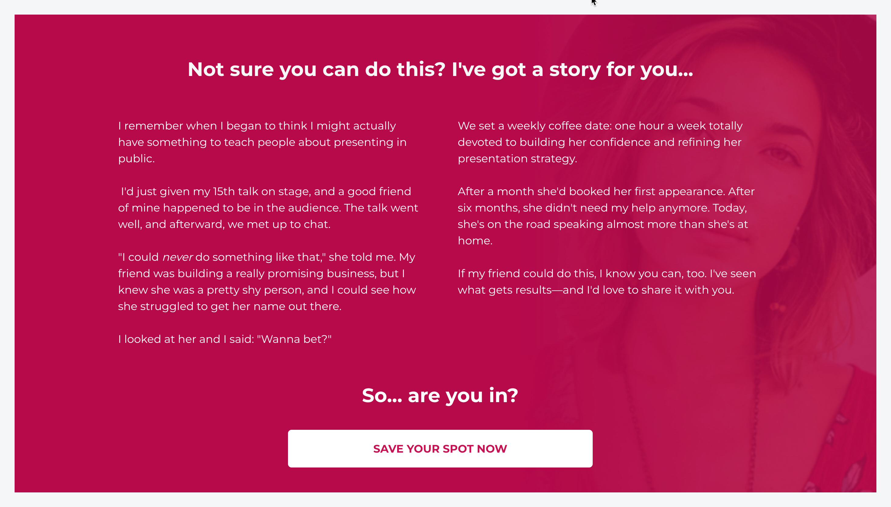 landing page host story