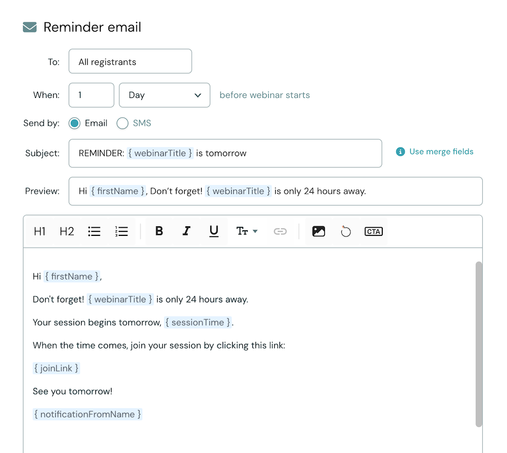 notifications - editor