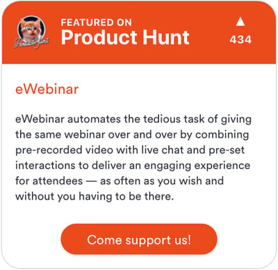 eWebinar Product Hunt interaction