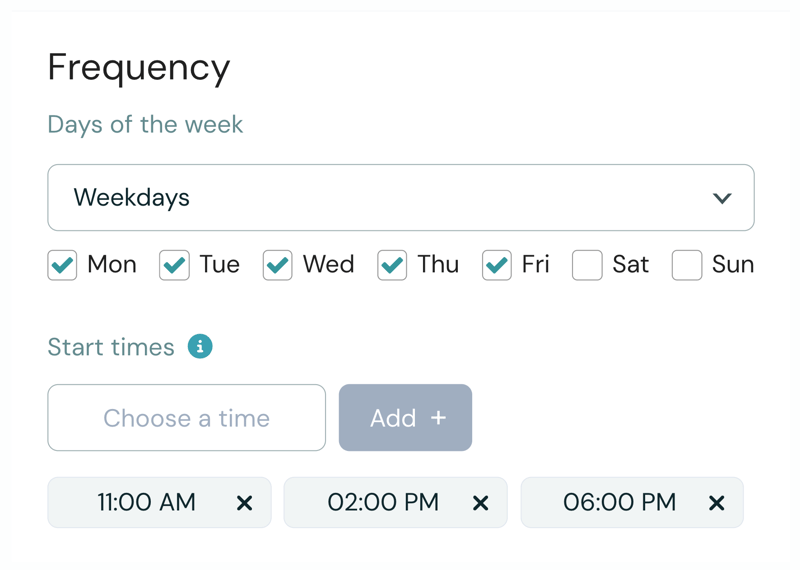 schedule - recurring schedule
