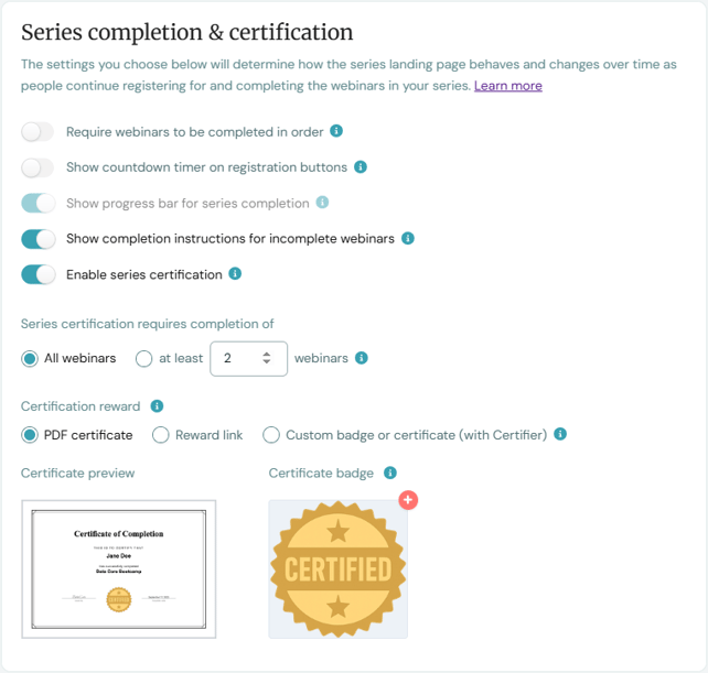 series completion and certification-1