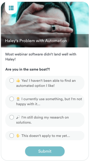 An example of a poll using eWebinar