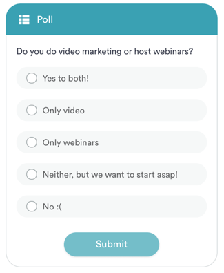 An example of an automated poll using eWebinar
