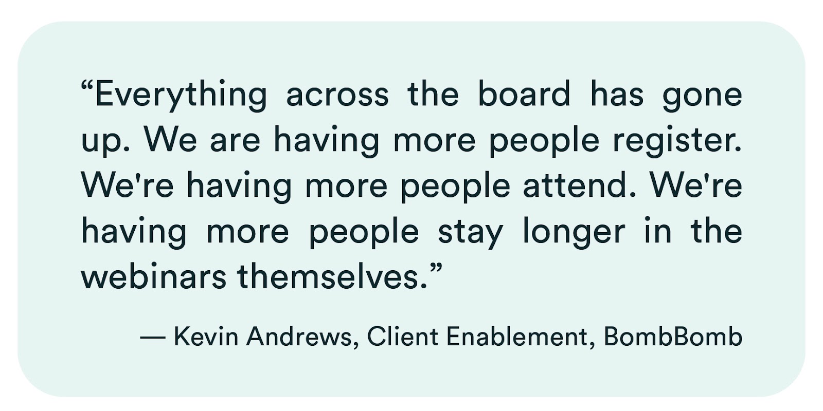 BombBomb eWebinar testimonial