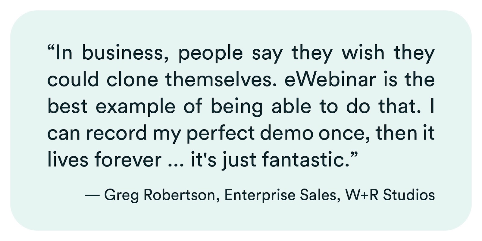 W+R Studios eWebinar testimonial