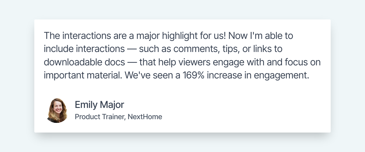 Review by Emily Major on interactions