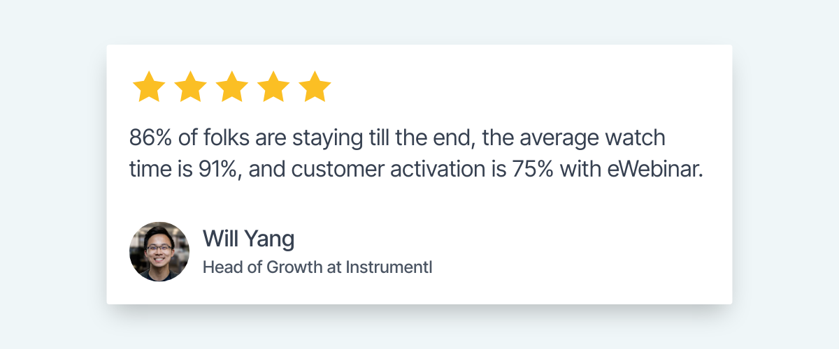 Review by Will Yang on engagement