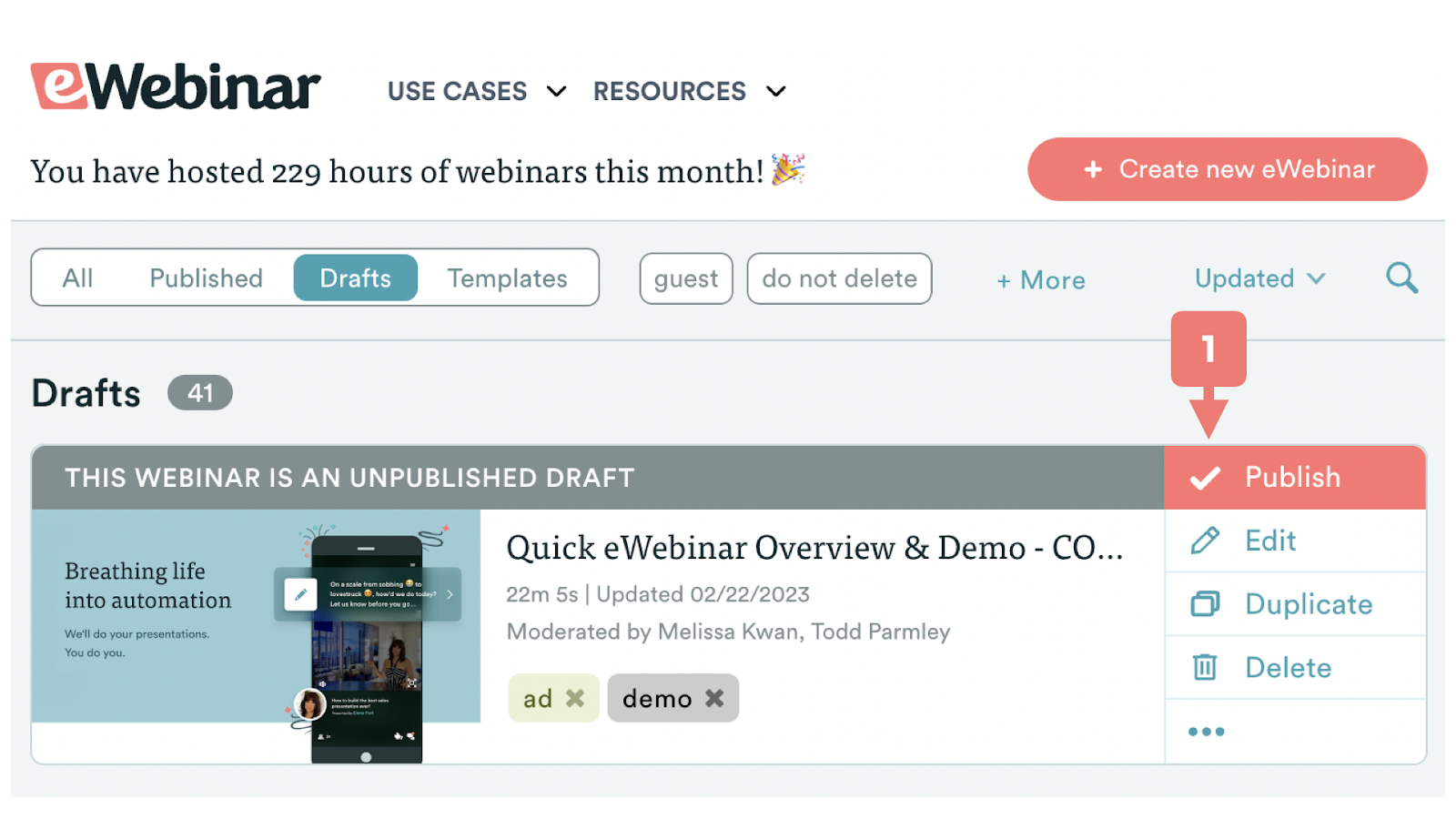 Test Webinar Step 1