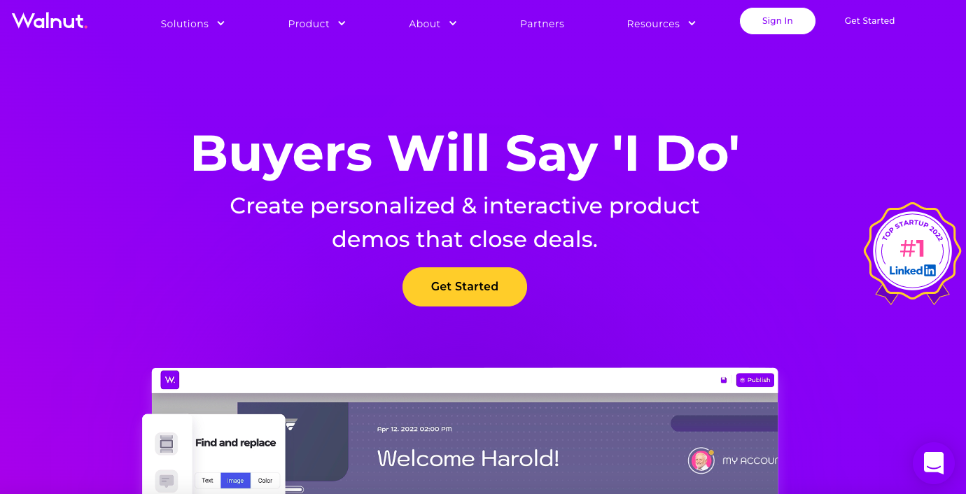 Walnut product page screenshot 