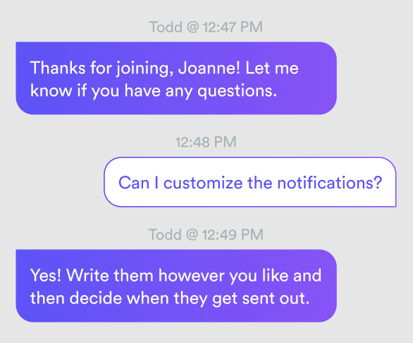 Chat conversation in an automated webinar