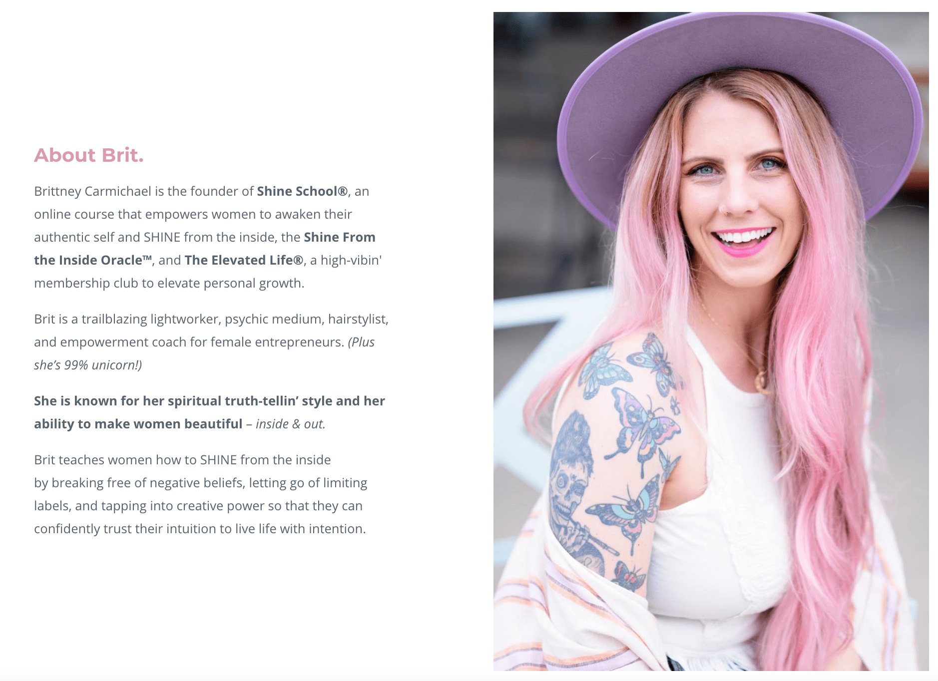 Example of a course creator’s bio