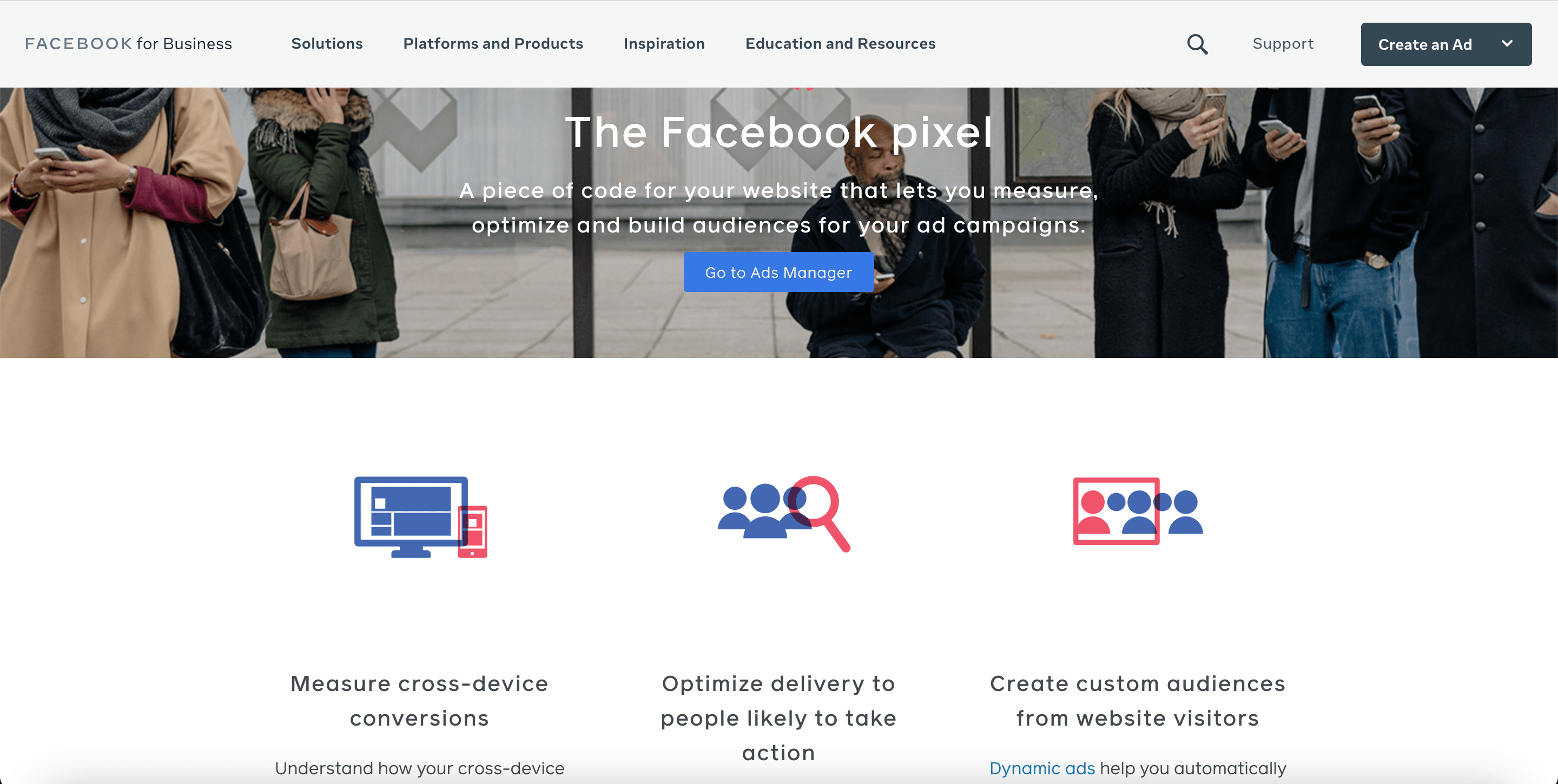 The Facebook Pixel webpage