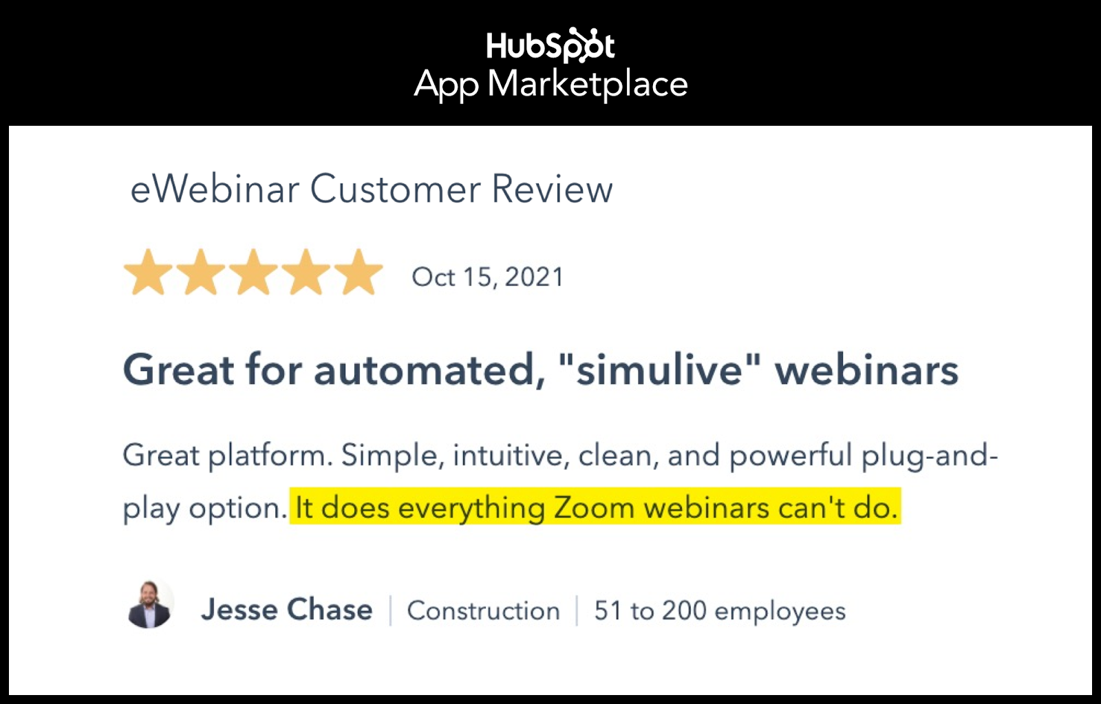 review from hubspot marketplace