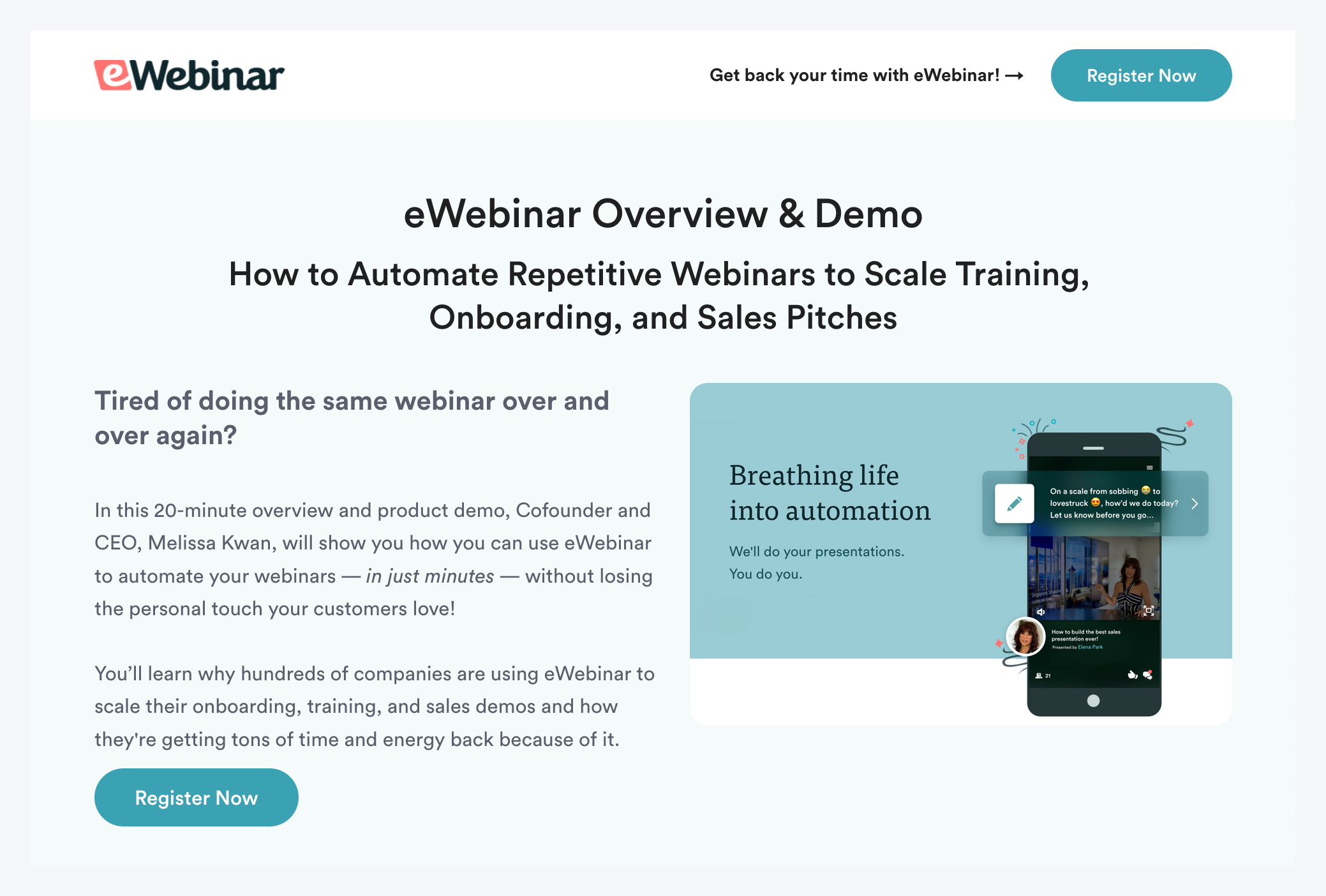 eWebinar on-demand demo landing page