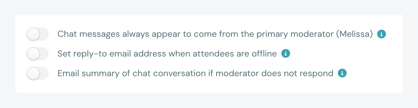 moderator settings