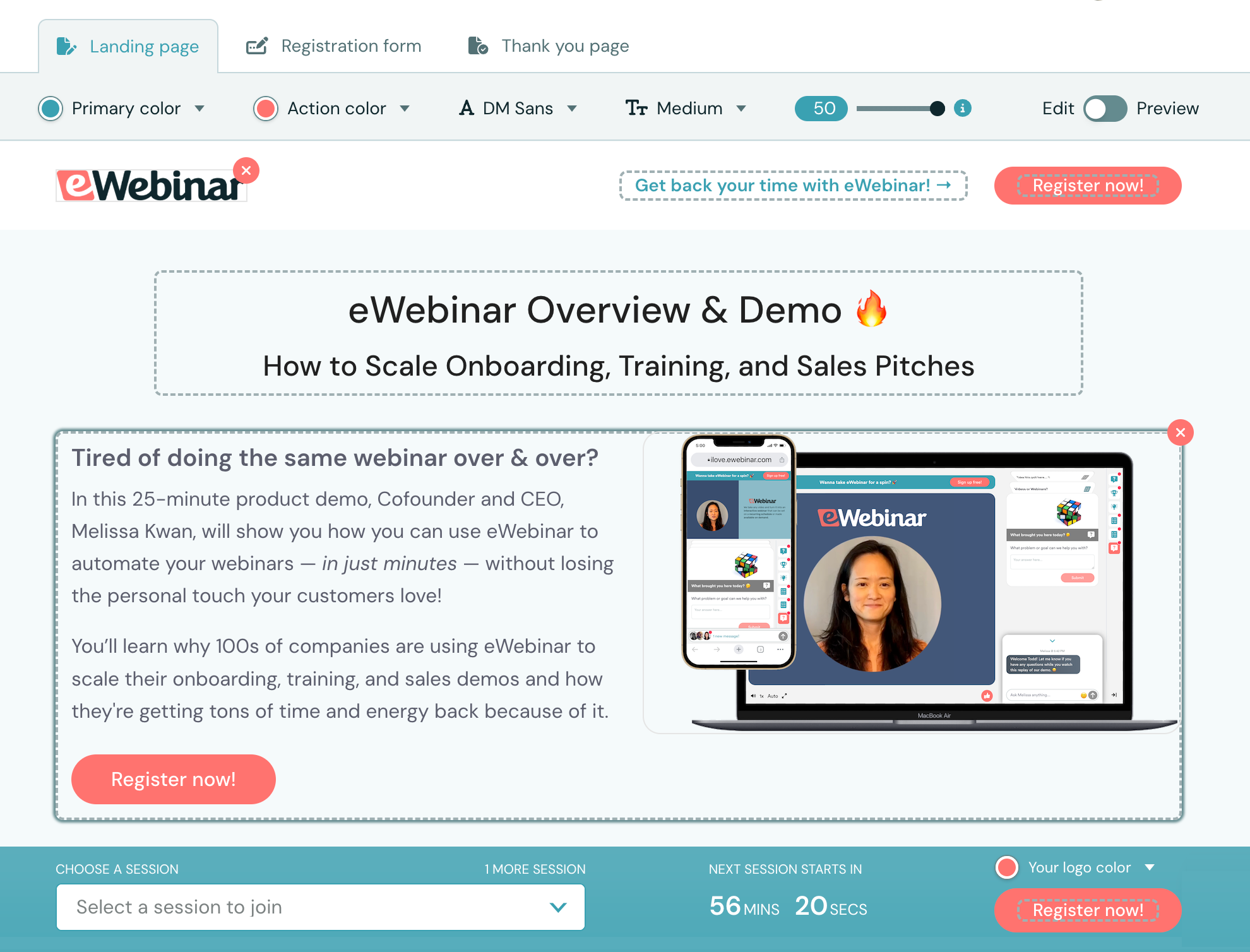 registration - landing page v2