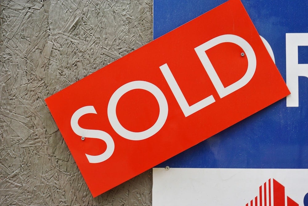 Sold sign on property