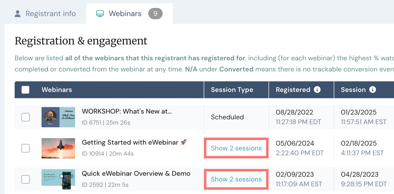 ud analytics - multiple sessions