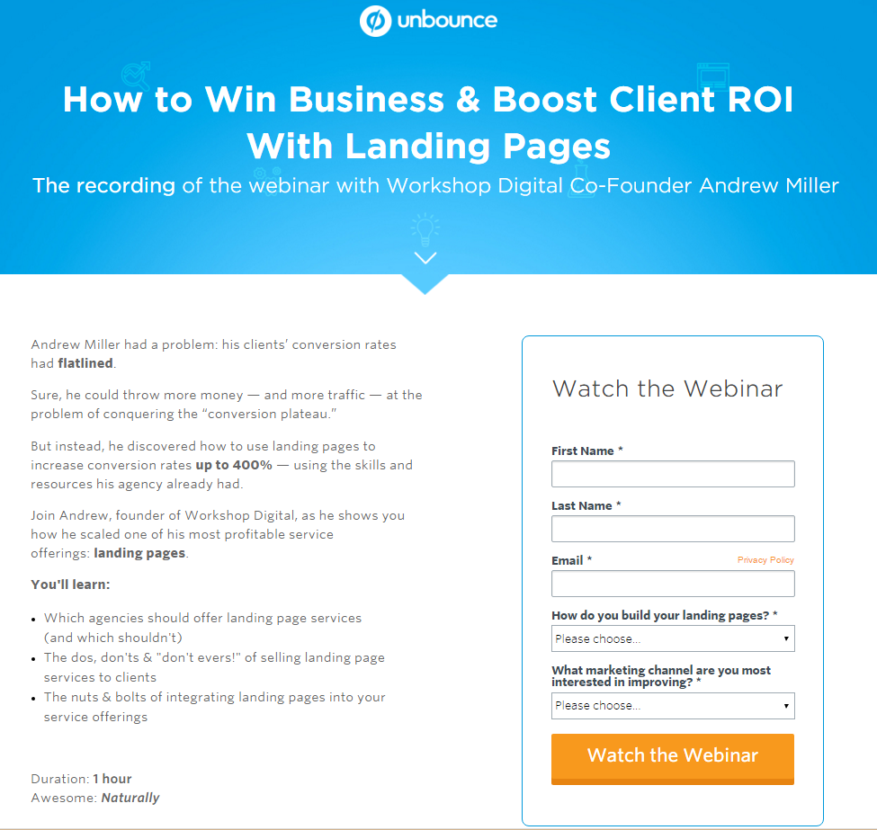 Unbounce Landing Pages