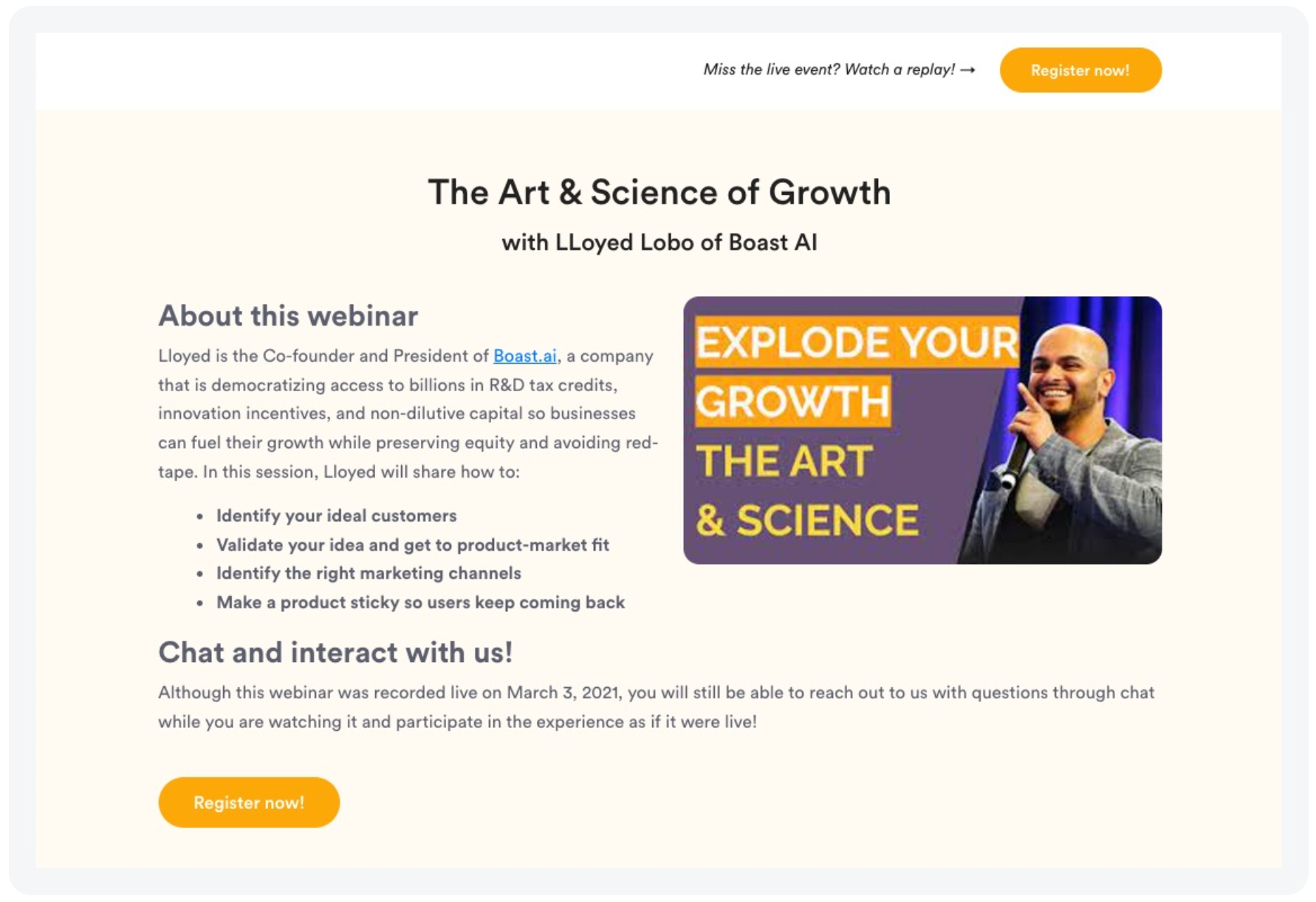 webinar replay landing page